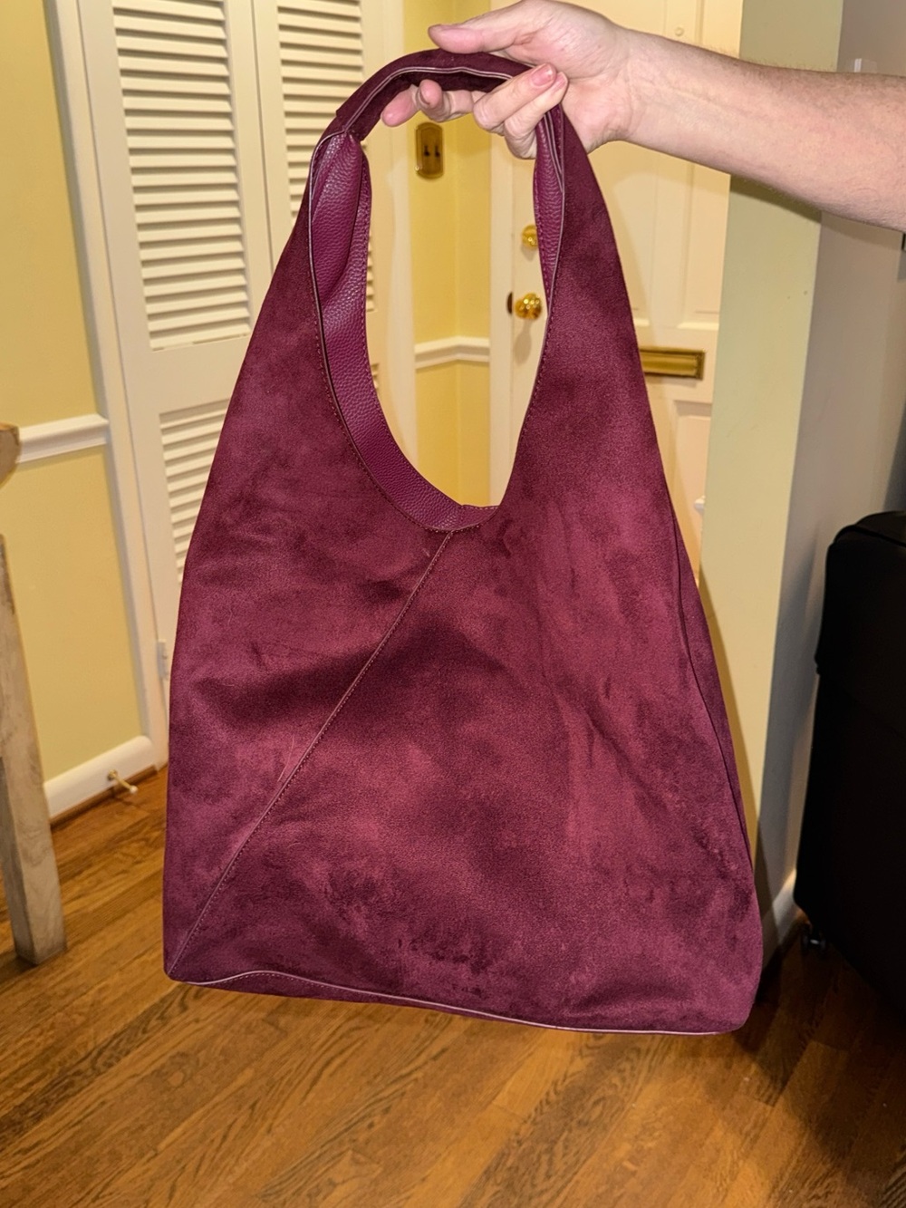 Banana Republic Faux-Suede Burgundy Bag